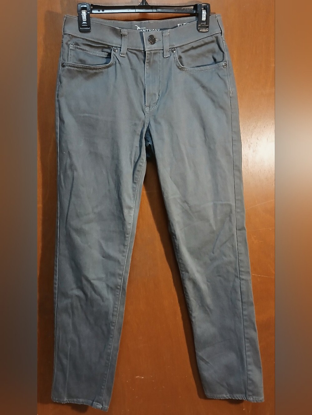 Marc Anthony Pants Mens 29x30 (29x29) Gray Flex+ Slim Straight Cotton Spandex